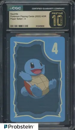 2022 Pokemon Korean Playing Cards Paper Safari 4 Squirtle CGC 10 PRISTINE - Image 1