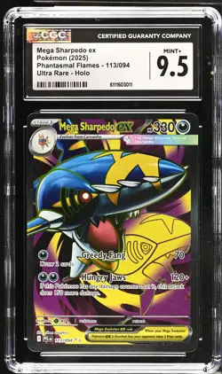 Mega Sharpedo EX 113/094 Ultra Rare Holo Phantasmal Flames Pokemon CGC 9.5 Mint+ - Image 1