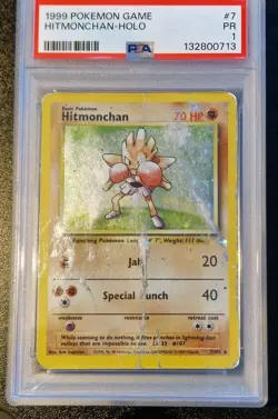 Hitmonchan, Base Set, PSA 1, Holo, #7/102 - Pokemon TCG - Image 1