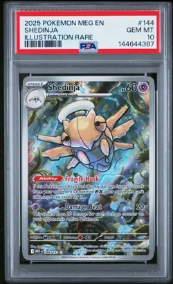 2025 POKEMON MEG EN-MEGA EVOLUTION ILLUSTRATION RARE #144 SHEDINJA PSA 10 - Image 1