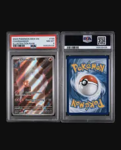 Pokemon Charmander 168/165 Scarlet & Violet 151 Illustration Rare Holo PSA 8 - Image 3