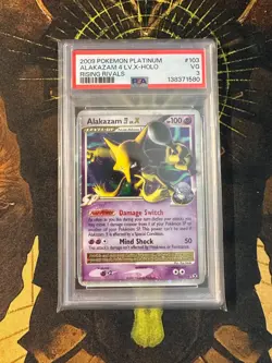 Pokemon Alakazam 4 Lv.X Rising Rivals 103/111 PSA 3 - Image 3