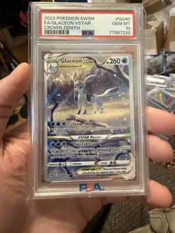 2023 POKEMON SWORD & SHIELD CROWN ZENITH #GG40 FULL ART/GLACEON VSTAR PSA 10 - Image 1