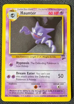 HAUNTER 43/130 UNCOMMON BASE SET 2 POKEMON LP - Image 1