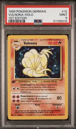 1999 Pokemon GERMAN 1st Edition Base Set Vulnona-Ninetales Holo 12/102 PSA 9 - Image 1