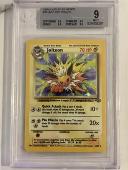 1999 Pokemon Jolteon Jungle Unlimited Holo Rare Beckett Graded 9 4/64 - Image 1