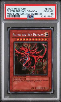 2004 YU-GI-OH! THE MOVIE ANI-MANGA LTD ED #EN001 SLIFER THE SKY DRAGON PSA 10 - Image 1