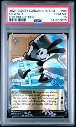 Disney Lorcana Oswald the Lucky Rabbit D23 Promo PSA 10 Gem Mint 06/023 - Image 1
