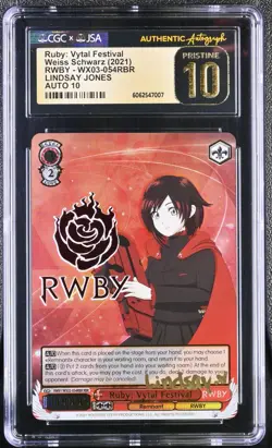 Weiss Schwarz Ruby Vytal Festival RWBY CGC 10 Pristine Lindsay Jones Signed - Image 1