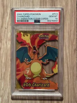 2000 TOPPS Pokemon CHARIZARD TV Animated Clear Cards PSA 10 PSA Cert # 80215840 - Image 3