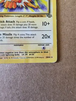 Pokemon Jolteon TCG Jungle Card 20/64 Regular Rare Non-Holo - Image 2