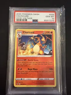 Pokemon TCG Charizard #025/185 Vivid Voltage Holo Rare Card 2020 PSA 10 Gem Mint - Image 1