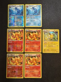 Pokemon 2 Vaporeon 4 Flareon 1 Jolteon Base/Holo rare Ancient Origins - 7 Cards - Image 1