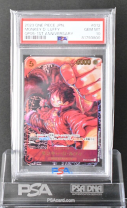 PSA 10 One Piece Card OP05-1ST Monkey D. Luffy Japanese ST01-012 SR Parallel - Image 1