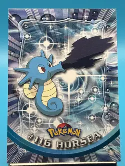 HORSEA #116 - Topps Blue Logo - 1st TV Animation - NON-HOLO POKEMON CARD - NM - Image 1