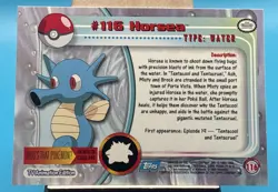HORSEA #116 - Topps Blue Logo - 1st TV Animation - NON-HOLO POKEMON CARD - NM - Image 2
