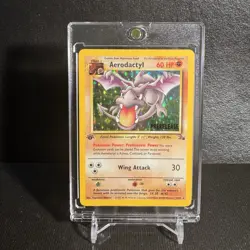 1999 Pokemon Aerodactyl Holo Rare 1st Ed. PRERELEASE Fossil Card 1/62 NM - Image 1