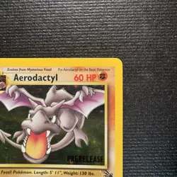 1999 Pokemon Aerodactyl Holo Rare 1st Ed. PRERELEASE Fossil Card 1/62 NM - Image 4