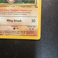 1999 Pokemon Aerodactyl Holo Rare 1st Ed. PRERELEASE Fossil Card 1/62 NM - Image 5