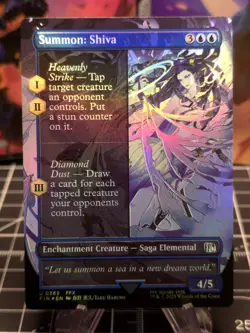 FOIL Summon: Shiva (Borderless) Commander: FINAL FANTASY NM - Image 1