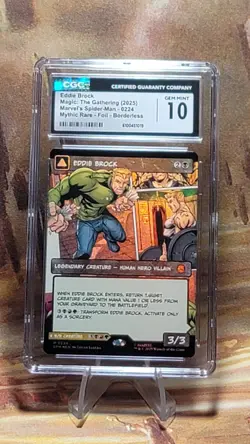 MTG Eddie Brock Marvel's Spider-Man Borderless Foil CGC Gem 10 - Image 1