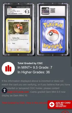 2005 Pokemon EX Unseen Forces 59 Hoothoot Reverse CGC 9.5 Mint - Image 3