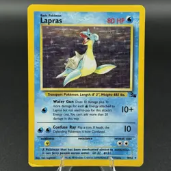 Lapras 10/62 Holo Rare Card - Pokemon TCG Fossil Set WOTC Vintage 1999 - Image 1