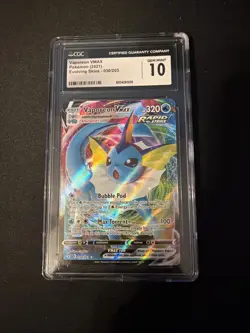 Pokemon TCG Vaporeon Vmax Evolving Skies 30/203 Holo Ultra Rare CGC 10 Gem mint - Image 1