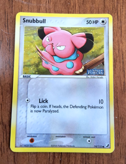 Pokemon TCG Snubbull EX Unseen Forces Holo 74/115 Stamped 2005 LP - Image 1