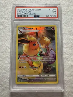 2022 Pokemon SWSH Brilliant Stars Flareon Trainer Gallery Holo TG01/TG30 PSA 7 - Image 1