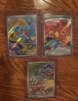Pokemon First Partner Illustration Promo Set Bulbasaur Charmander Squirtle MINT - Image 1