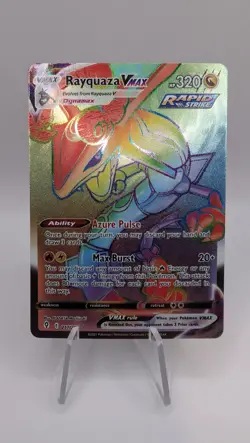 Rayquaza VMAX 217/203 Pokemon TCG Evolving Skies Rainbow Secret Rare Card NM/M - Image 1