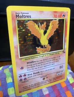 Pokemon TCG Moltres Fossil Set Holo Unlimited Rare 12/62 #12 NM Condition - Image 2