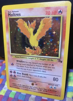 Pokemon TCG Moltres Fossil Set Holo Unlimited Rare 12/62 #12 NM Condition - Image 3