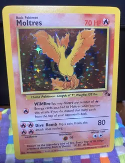 Pokemon TCG Moltres Fossil Set Holo Unlimited Rare 12/62 #12 NM Condition - Image 4