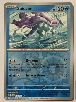 Pokemon Suicune 024/131 Sv Prismatic Evolutions Reverse Holo Basic 120HP - Image 1