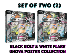 Lot of 2 NEW & SEALED Pokemon Black Bolt And White Flare Unova Poster Collection - Image 1
