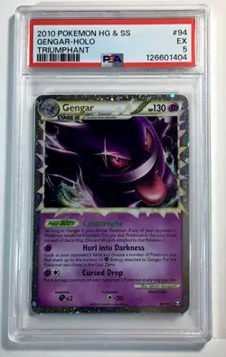 Pokemon Gengar Prime 94/102 Triumphant Holo Ultra Rare PSA EX 5 2010 - Image 1