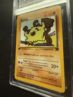 MANKEY 61/82 Team Rocket - 1st Edition Pokemon (2000) CGC 10 GEM MINT - Image 4