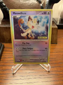 Meowth Platinum Stamped Reverse Holo 106/146 Legends Awakened Pokemon TCG 2008 - Image 1