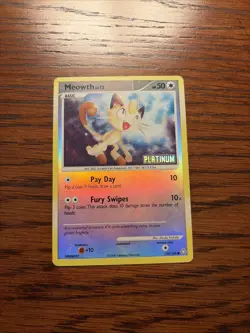 Meowth Platinum Stamped Reverse Holo 106/146 Legends Awakened Pokemon TCG 2008 - Image 3