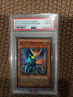 2004 YU-GI-OH! Blue-Eyes Shining Dragon EN001 Promo Movie Pack PSA 10 - Image 1