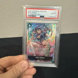 2025 ONE PIECE OP12-LEGACY OF THE MASTER ALTERNATE ART #087 NICO ROBIN PSA 10 - Image 5