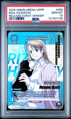 2025 Union Arena Riza Hawkeye UEPR FMA-1-050 Winner PSA 10 - Image 1