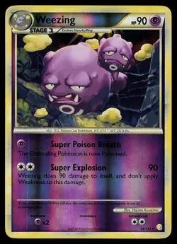 Pokemon Card - Weezing HeartGold SoulSilver 34/123 Rare Reverse Holo - Image 1