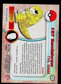 Pokemon Card - Sandshrew Topps Chrome TV Animation Edition 27 Foil - Image 2