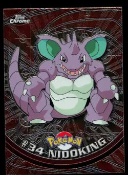 Pokemon Card - Nidoking Topps Chrome TV Animation Edition 34 Foil - Image 1