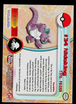 Pokemon Card - Nidoking Topps Chrome TV Animation Edition 34 Foil - Image 2