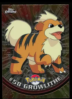 Pokemon Card - Topps Chrome TV Animation Edition Growlithe #58 - Image 1