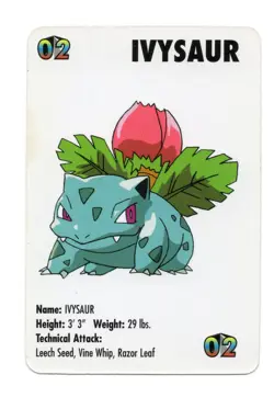 Ivysaur #02 KFC Pokemon mini card promo 1998 - Image 1
